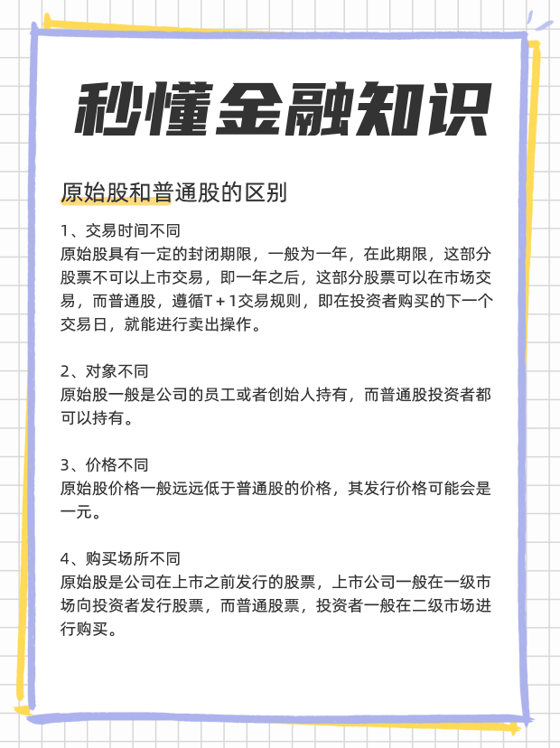 原始股是什么？原始股和普通股的区别？